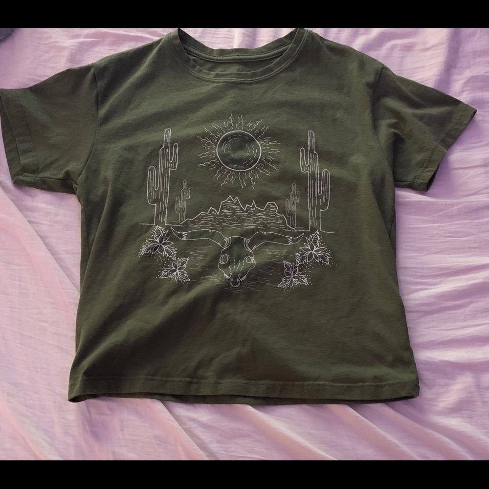 Green Texan crop top
